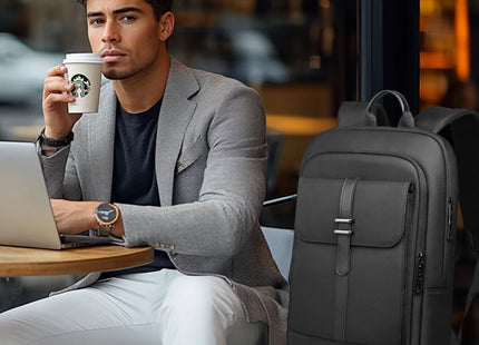 HcanKcan Men's Business Backpack Slim Waterproof 15.6 Inch Laptop Bag Casual College School Backpack Travel Rucksack Work Bags