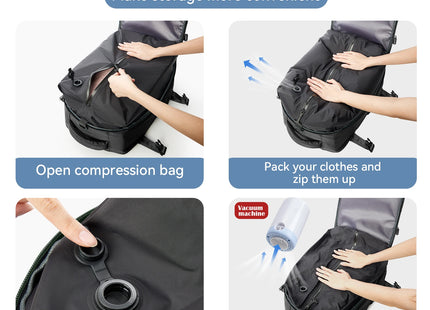 Vacuum Backpack Travel Bag for Men Large Capacity airback Backpack Business Laptop Backpack Women Expandable Backpack School Bag