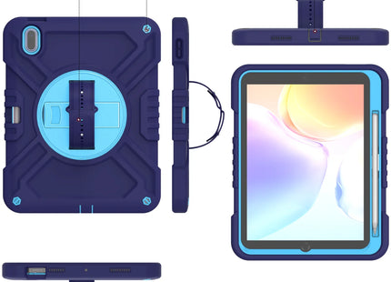 Shockproof Case for iPad 10th(2022) 10.9 inch with 360° Rotating Hand Strap, Portable Shoulder Strap and Pencil Slot