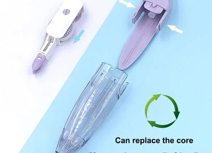 Retractable Correction Tape White Out Refillable Tape Applicator with 8 Replacement Whiteout Tape School Office Supplies