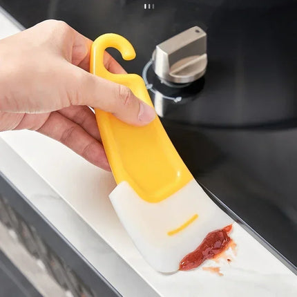 Cleaning Silicone Spatula Kitchen Scraper Soft Blade Scraper Brush Dirty Pan Pot Dishes Cleaner Tools Silicone Kitchen Utensils