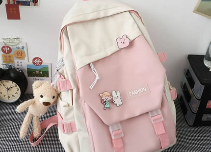 Waterproof Teenage Nylon Book Bag Large Capacity College Backpack Fashion School Bag Cute Girls Boys Travel Backbag College Bag