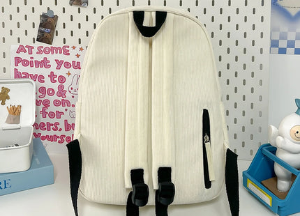 Y2K Girls Cute Bowknot Laptop Backpack Fashion Casual Corduroy Bow Student Backpack Large Capacity Travel Backpack Shoulder Bag