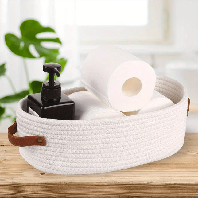 1 multifunctional woven storage basket with dual handles ...