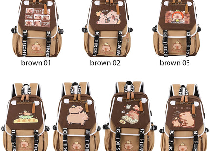 Capybara Backpack with 1 Main Compartment for Girls Boys Laptop Backpack Zipper School Bag Rucksack Gifts for Capybara Lovers