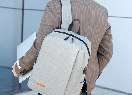 1 Pack 15.6 Inch Men's Business Simple Computer Backpack Usb Charging Lightweight Schoolbag Travel Commuting