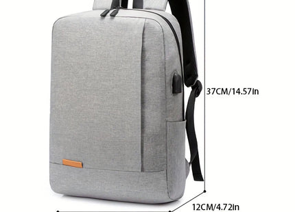 1 Pack 15.6 Inch Men's Business Simple Computer Backpack Usb Charging Lightweight Schoolbag Travel Commuting