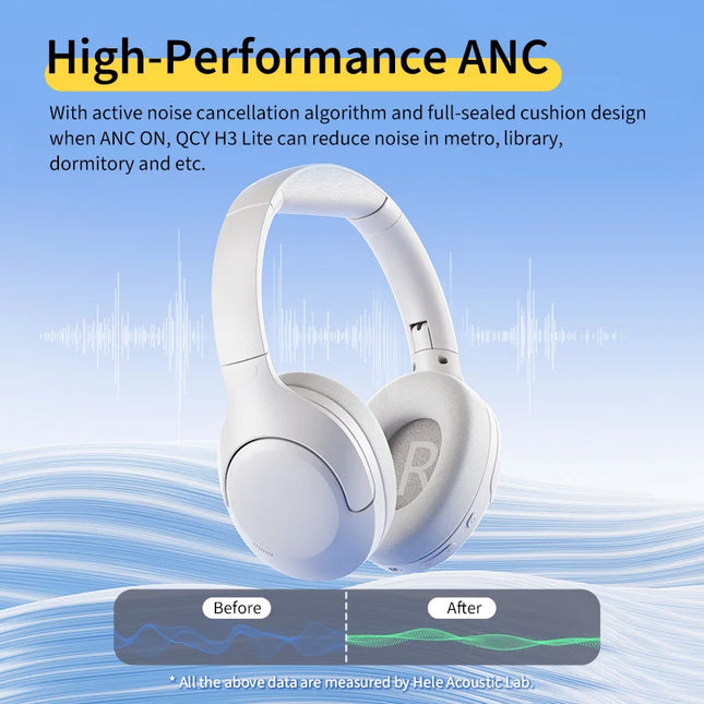 QCY H3 Lite ANC Wireless/Wired Headphones Bluetooth 5.3 F...