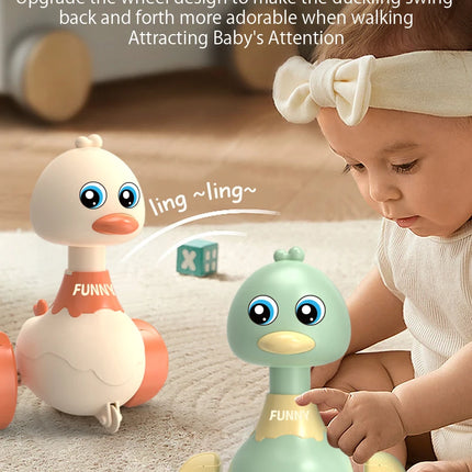 Baby Toy Swing Duck Toy Cartoon Press Vehicles Glide Animal Inertia Pull Back Cars Early Education Toys for Toddlers Boys Girls