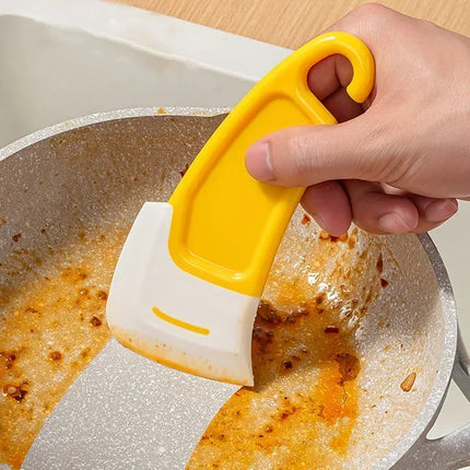 Cleaning Silicone Spatula Kitchen Scraper Soft Blade Scraper Brush Dirty Pan Pot Dishes Cleaner Tools Silicone Kitchen Utensils