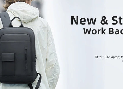 HcanKcan Men's Business Backpack Slim Waterproof 15.6 Inch Laptop Bag Casual College School Backpack Travel Rucksack Work Bags