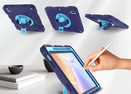 Shockproof Case for iPad 10th(2022) 10.9 inch with 360° Rotating Hand Strap, Portable Shoulder Strap and Pencil Slot