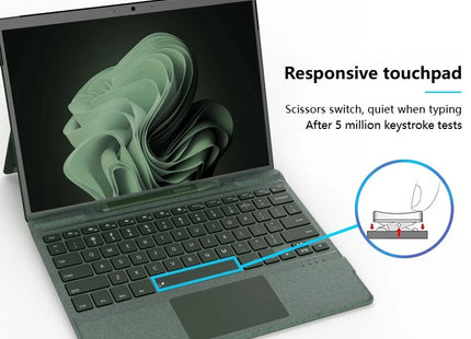 2025 New Color Microsoft Surface Pro 8/9/X/10/11 Bluetooth Magnetic Keyboard with Pen Slot,Touchpad and 7-color Backlit Keyboard