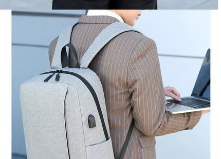 1 Pack 15.6 Inch Men's Business Simple Computer Backpack Usb Charging Lightweight Schoolbag Travel Commuting