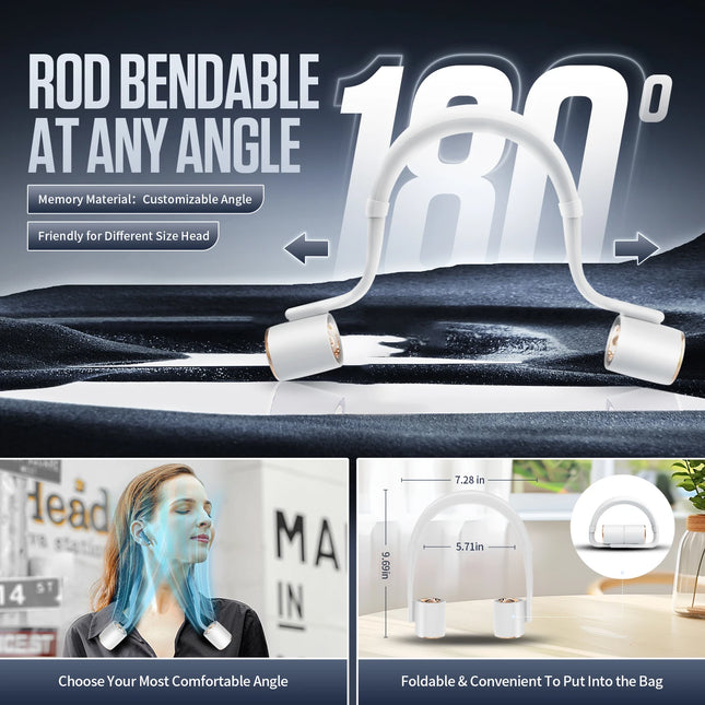 Portable Neck Fan Rod Bendable At 180° Angle Fan Recharge...