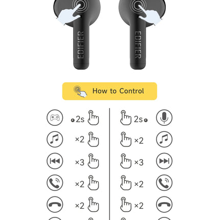Edifier X2s TWS Bluetooth Earbuds True Wireless Earphone Bluetooth 5.3 13mm Driver Strong Bass Lightweight Design 26hrs Playtime