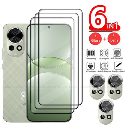 6-in-1 For Huawei Nova 13 Glass Huawei Nova 13 Tempered Glass Phone Full Cover Glue Screen Protector Huawei Nova 13 Lens Glass