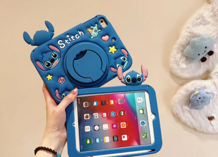 Stitch Tablet Stand Case for iPad Air 1 2 3  4 5 6 10.9 10th 10.2 7 8 9 2024 Pro 11 2021 9.7 2025 16A Mini 6 Silicon Kids Cover