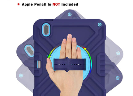 Shockproof Case for iPad 10th(2022) 10.9 inch with 360° Rotating Hand Strap, Portable Shoulder Strap and Pencil Slot