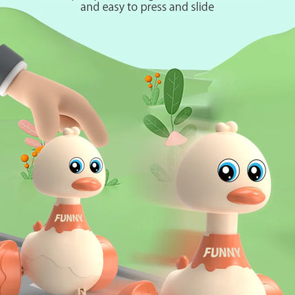 Baby Toy Swing Duck Toy Cartoon Press Vehicles Glide Animal Inertia Pull Back Cars Early Education Toys for Toddlers Boys Girls