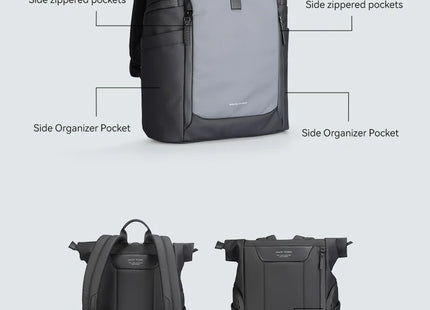 MARK RYDEN Men's Backpack Water Repellent Rolltop Backpack 17 inch Laptop Bag- Light Line Series