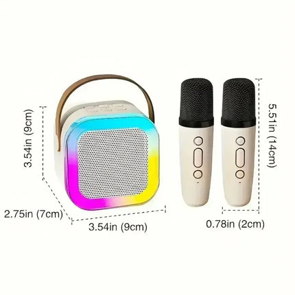 XIKCU K12 Bluetooth Karaoke Machine Portable 5.3 PA Speaker System with 1-2 Wireless Microphones Home Family Singing Children's