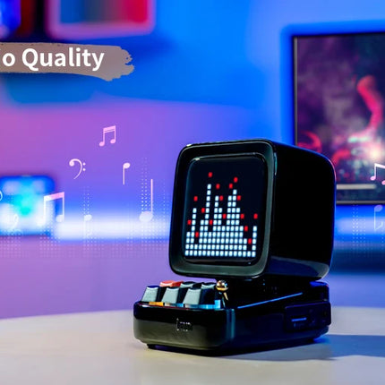 Divoom Ditoo Retro Pixel Art Bluetooth Portable Speaker Alarm Clock DIY LED Display Board, Birthday Gift Home Decoration