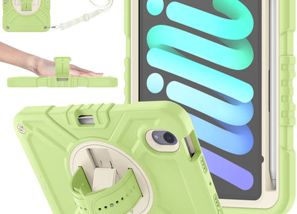 Shockproof Case for iPad mini 6 (8.3 inch) with 360° Rotating Hand Strap, Portable Shoulder Strap and Pencil Slot