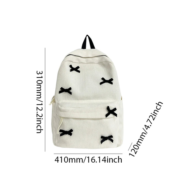 Y2K Girls Cute Bowknot Laptop Backpack Fashion Casual Cor...