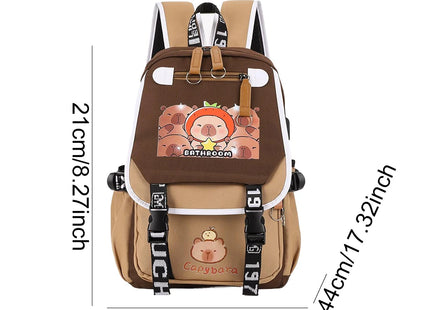 Capybara Backpack with 1 Main Compartment for Girls Boys Laptop Backpack Zipper School Bag Rucksack Gifts for Capybara Lovers