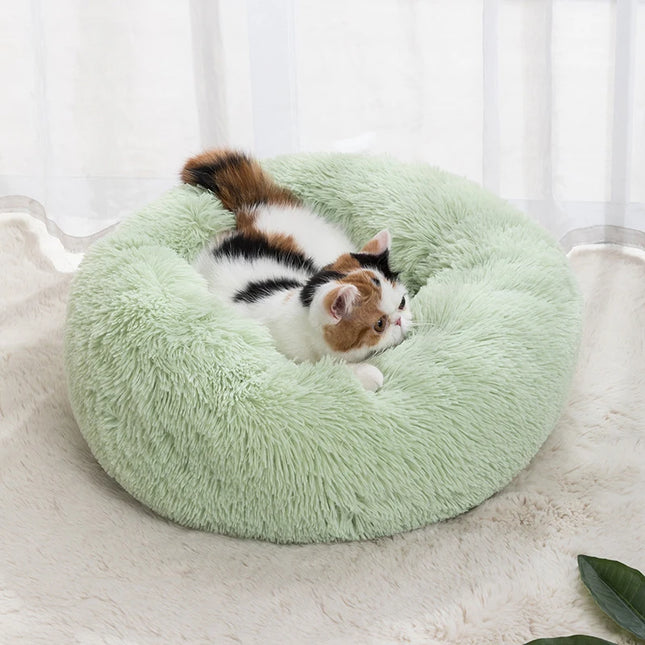 Cat Nest Round Soft Shaggy Mat for Kittens Chihuahua Indo...
