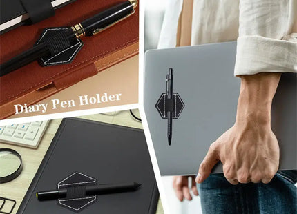 PU Self-adhesive Pen Holder IPad Capacitive Pen Holder Elastic Band Computer Self-adhesive Pen Holder Stationery Organizer