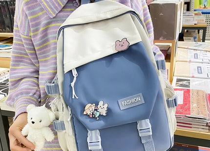Waterproof Teenage Nylon Book Bag Large Capacity College Backpack Fashion School Bag Cute Girls Boys Travel Backbag College Bag