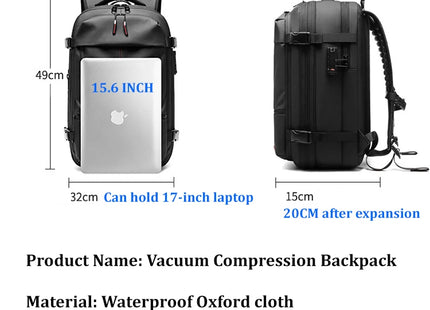 Travel Men 17 inch Laptop Backpack vacuum compression Backpack Business Large Capacity school Backpack expand outdoor backpack
