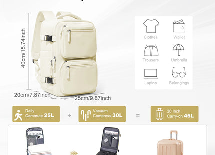 Backpack Ryanair 40x20x25, Vacuum Compression Backpack, Hiking Vacuum Travel Backpack for Men Women, Multi-Functional Laptop Bag