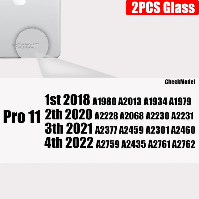 2pcs Clear Tempered Glass For Ipad 9 8 7 6 5 9th Generati...