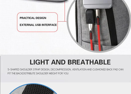 1 Pack 15.6 Inch Men's Business Simple Computer Backpack Usb Charging Lightweight Schoolbag Travel Commuting