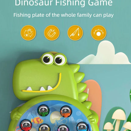 Dinosaur Simple Magnetic Fishing Toys Play Rod Game Toys for Children Baby Montessori with Rod Kids Educational No Rotating Gift