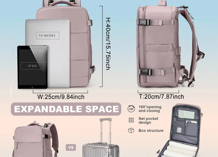 15.6inch Laptop Bag Men's Executive Work Backpack, Backpack Ryanair 40x20x25,Vacuum Packaged Travel Backpack Short-Trip Rucksack