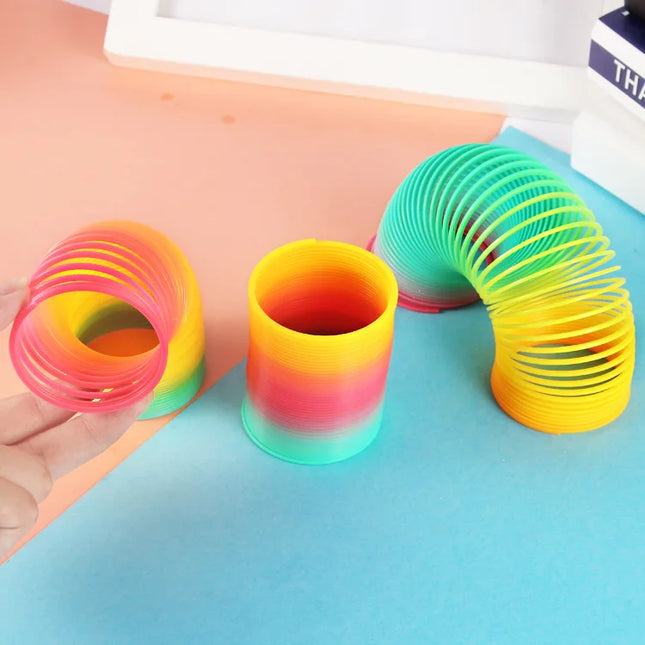 Rainbow Spring Coil Toys Plastic Folding Spring Coil Spor...