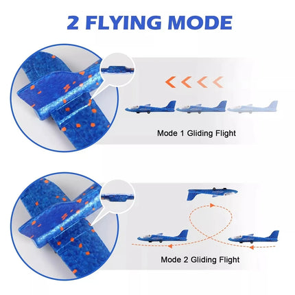 Children's outdoor three in one foam soft elastic toy gun, hand thrown ejection aircraft suit, foam aircraft color random