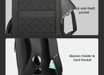 HcanKcan Men's Business Backpack Slim Waterproof 15.6 Inch Laptop Bag Casual College School Backpack Travel Rucksack Work Bags