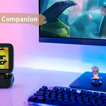 Divoom Ditoo Retro Pixel Art Bluetooth Portable Speaker Alarm Clock DIY LED Display Board, Birthday Gift Home Decoration