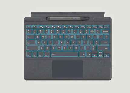2025 New Color Microsoft Surface Pro 8/9/X/10/11 Bluetooth Magnetic Keyboard with Pen Slot,Touchpad and 7-color Backlit Keyboard