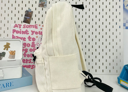 Y2K Girls Cute Bowknot Laptop Backpack Fashion Casual Corduroy Bow Student Backpack Large Capacity Travel Backpack Shoulder Bag