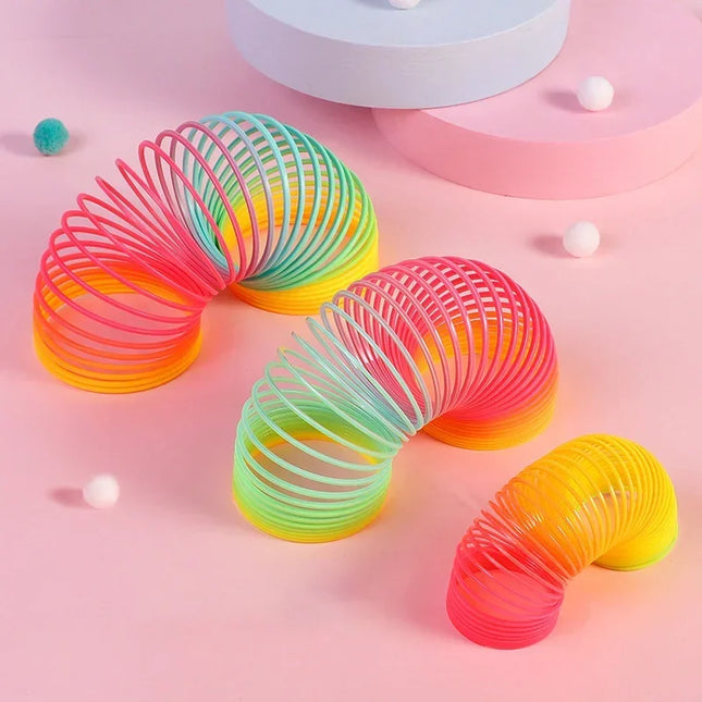 Rainbow Antistress Spring Coil Toys Plastic Folding Sport...