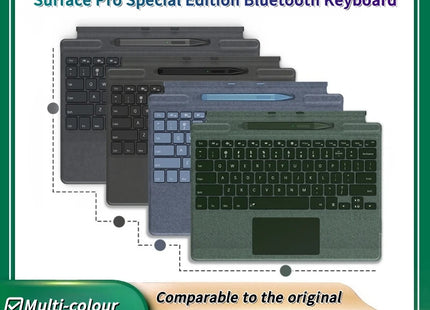 2025 New Color Microsoft Surface Pro 8/9/X/10/11 Bluetooth Magnetic Keyboard with Pen Slot,Touchpad and 7-color Backlit Keyboard