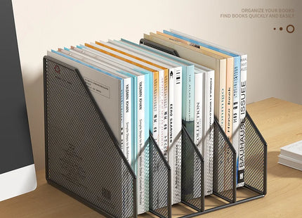Metal File Rack Office Desk Shelf Standing Desktop File Folder File Box File Storage Box Data Rack Stationery Organizer File