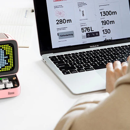 Divoom Ditoo-Pro Retro Pixel Art Bluetooth Portable Speaker Alarm Clock DIY LED Display Board, Cute Gift Home Light Decoration