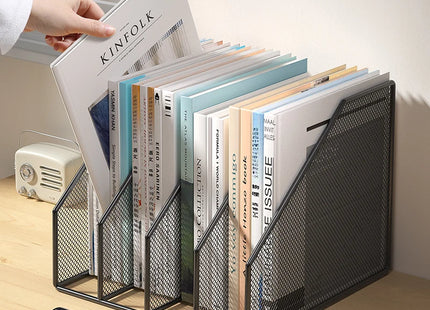 Metal File Rack Office Desk Shelf Standing Desktop File Folder File Box File Storage Box Data Rack Stationery Organizer File